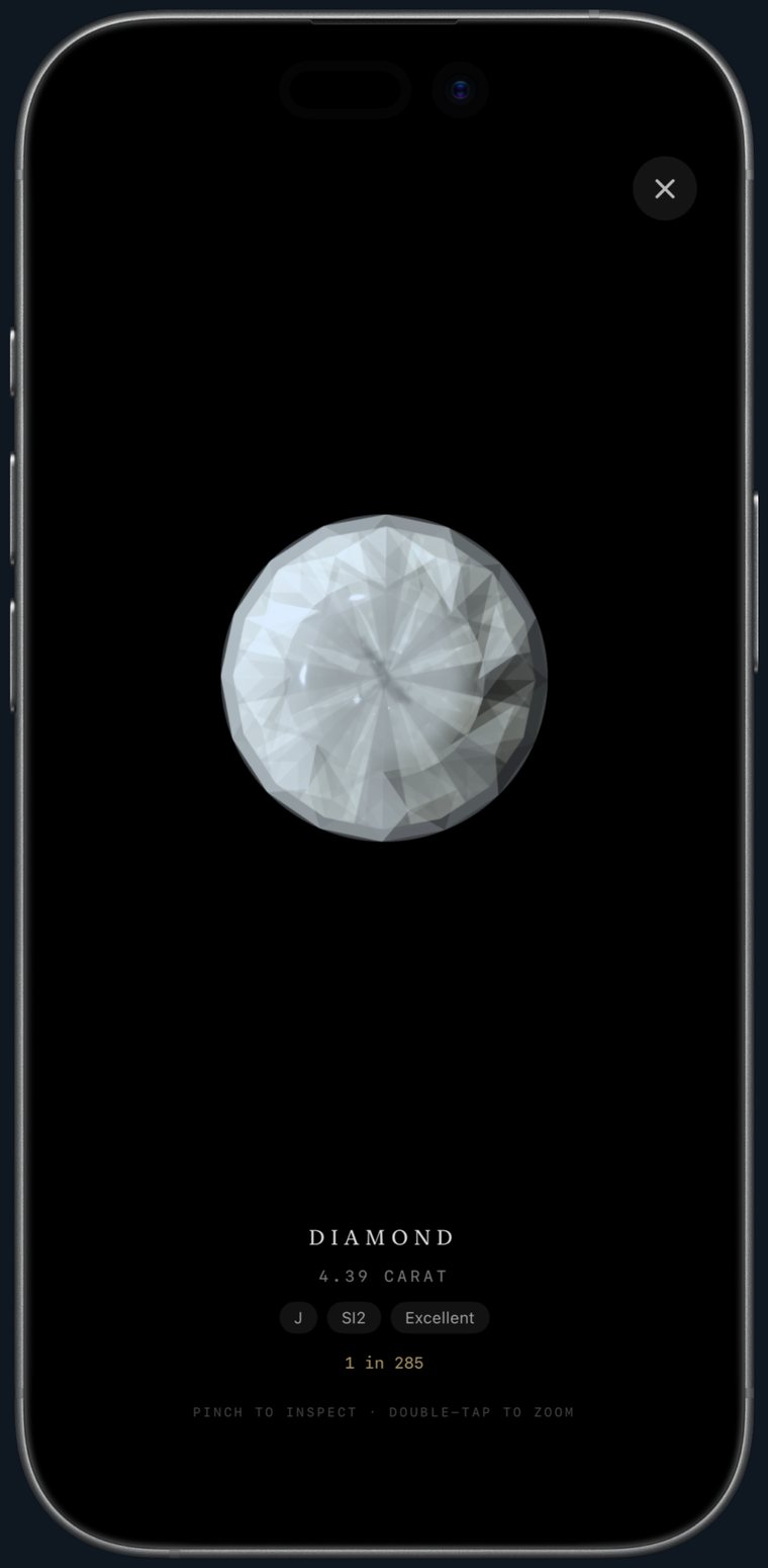 Loupe inspection of a loose diamond