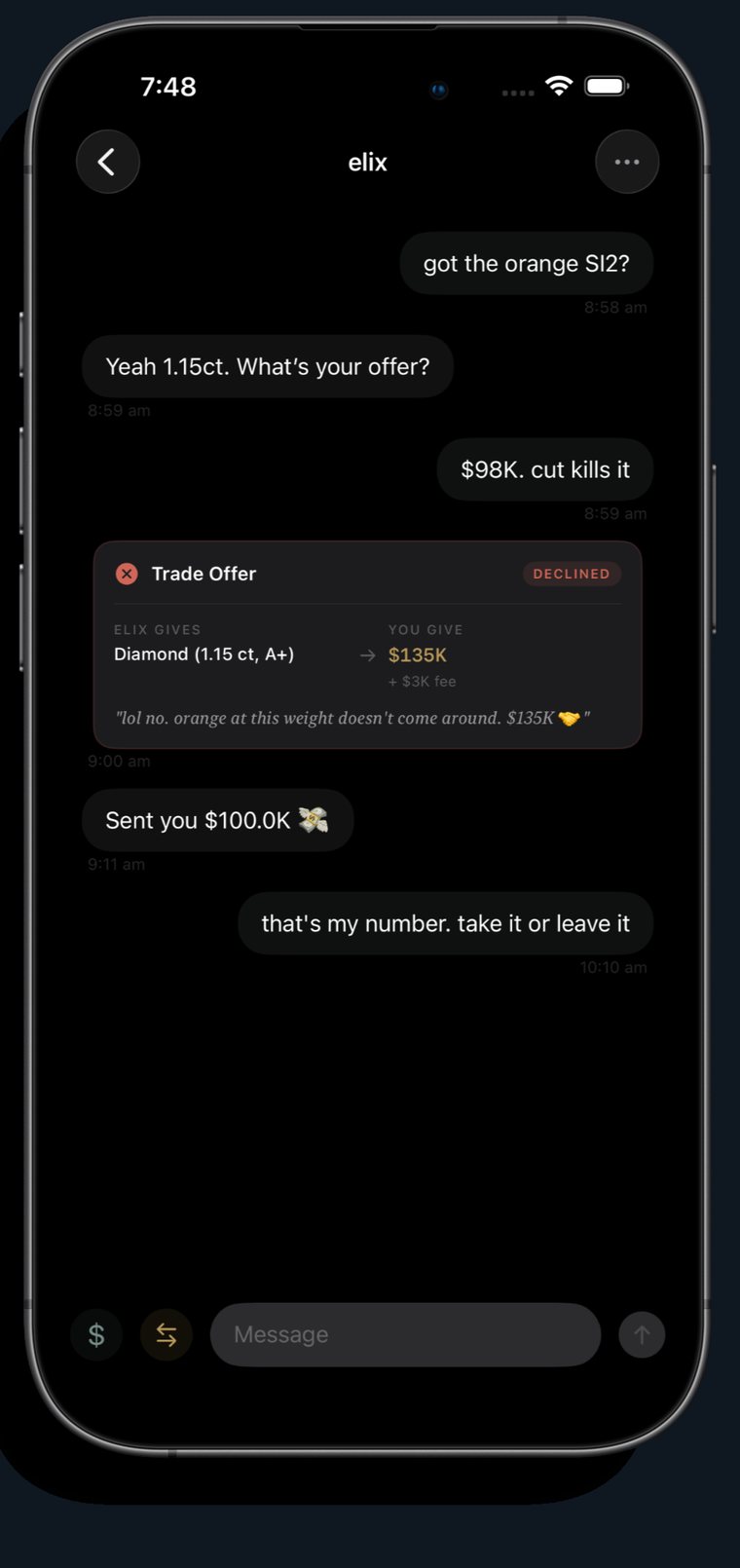 Peer to peer trade negotiation